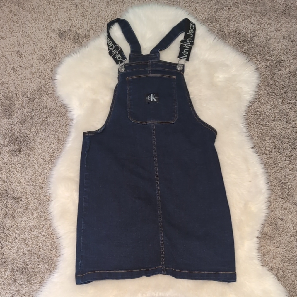 Calvin Klein Kids Dark Blue Denim Overalls